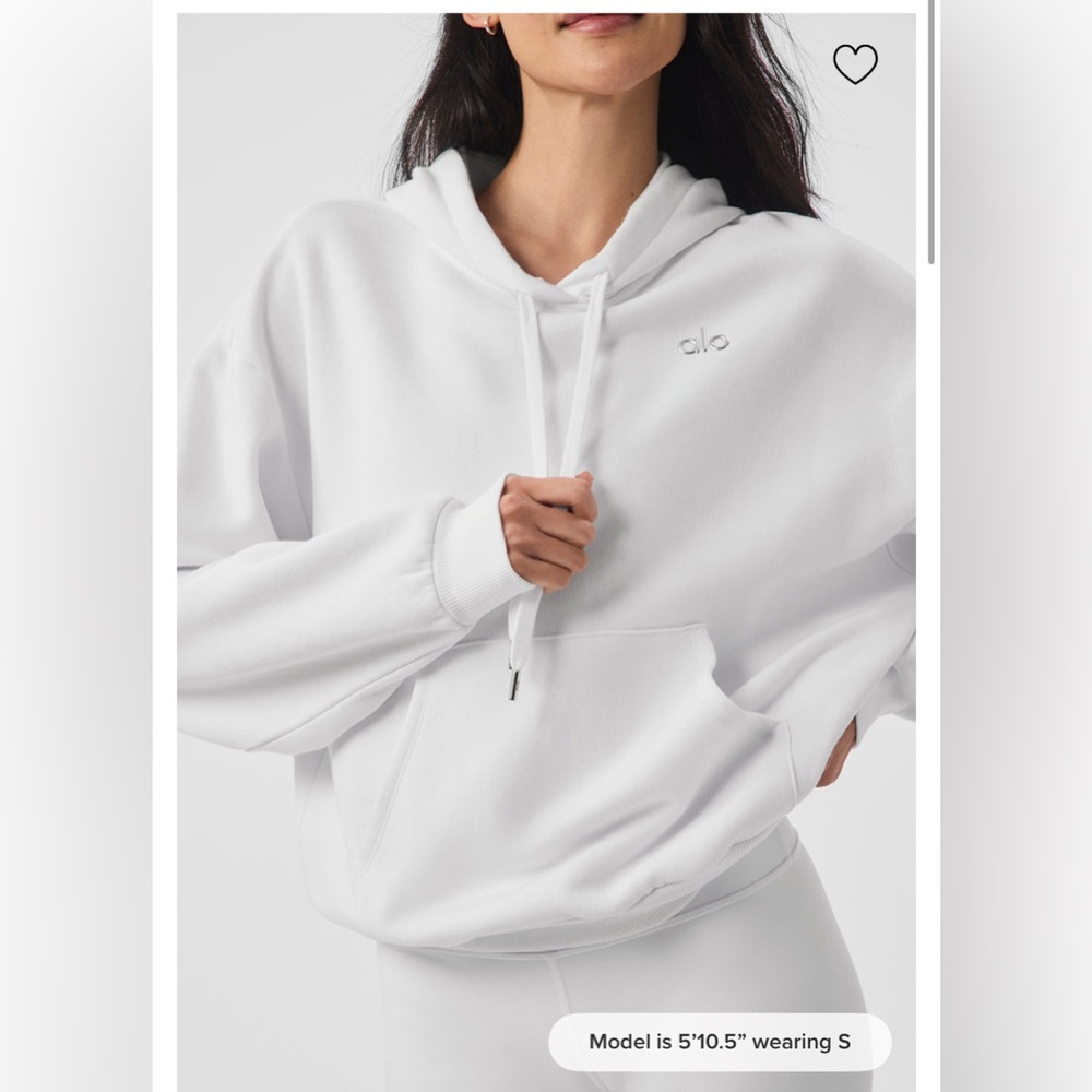 Alo Accolade Hoodie - Size Small - Off-White/Lilac color